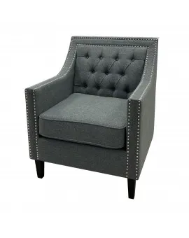 Sussex Teal Grey Tufted Single Chair
