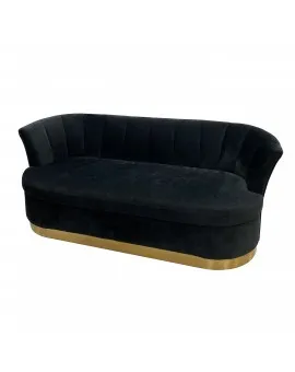 Eloise Black Velvet Sofa Gold Base