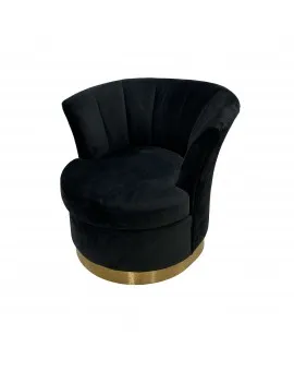 Eloise Black Velvet Single Chair Gold Base