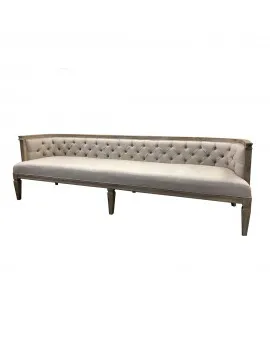 Md 8ft Belgium Beige Linen Sofa