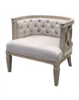 Md Belgium Beige Linen Single Chair
