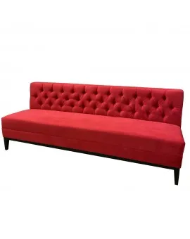 Red Velvet Tufted Sofa