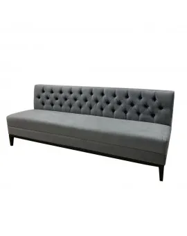 Dark Grey Velvet Tufted Sofa