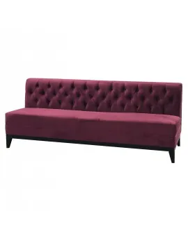 Crimson Velvet Tufted Sofa
