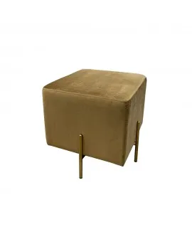 Cappuccino Velvet Ottoman Gold Legs