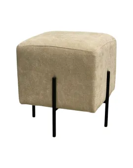 Beige Fabric Ottoman