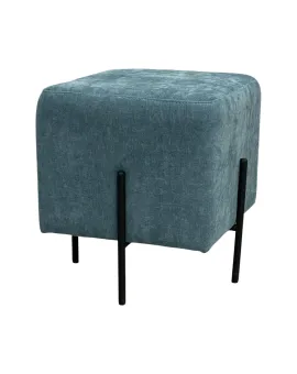 Light Blue Fabric Ottoman