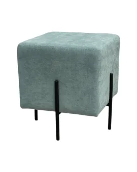 Seafoam Fabric Ottoman
