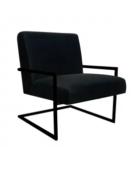 Black Velvet Single Chair Black Frame
