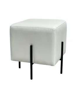 White Leather Ottoman