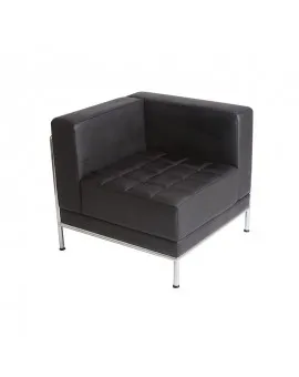 Square L Shaped Back Single Black