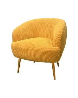 Mia Corduroy Single Chair Yellow