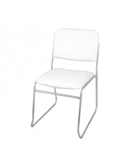 Contemporary Chrome Chair White Seat Back