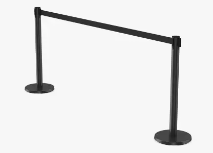 Black Retractable Stanchions
