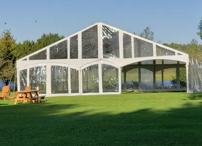 Elegant Clear Span Structure - Solid White Top